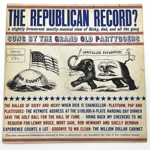 Vintage Rare The Republican Record GOP Grand Old Party Vinyl Album 33-1/3RPM - Picture 1 of 6